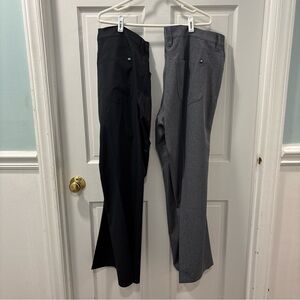 Travis Mathew Men’s Performance Golf Pants Lot of 2 Size 38x28.5 Black Gray EUC